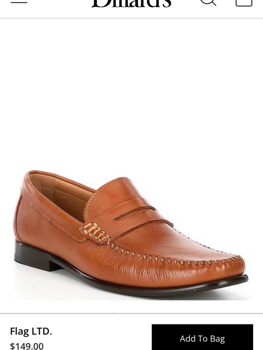 Flag LTD. Men's Tan Leather Penny Loafers